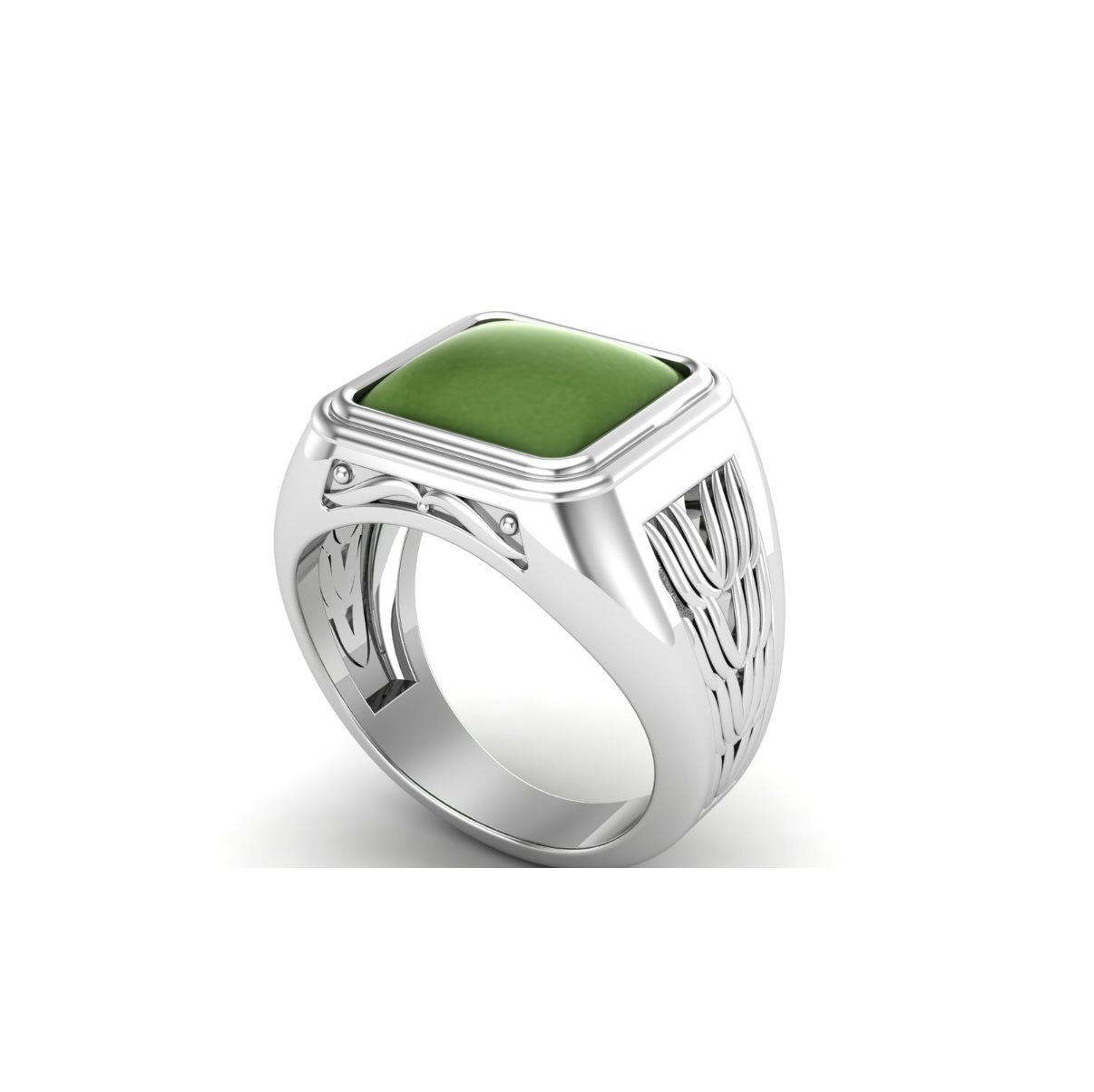 Bague aventurine argent Khier chevalière